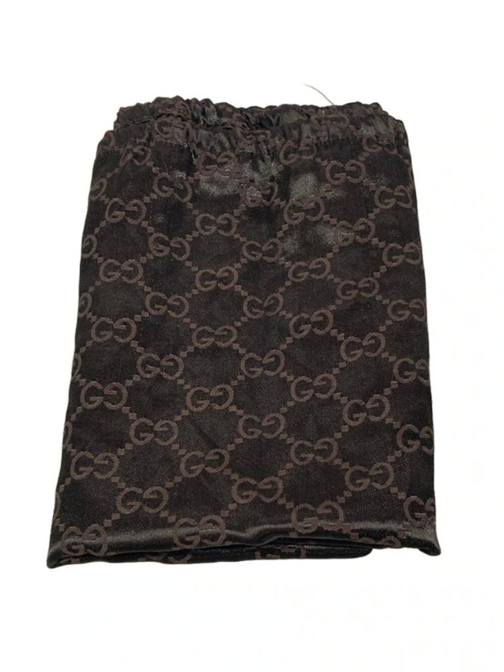 GUCCI Horsebit/GG 114890 Dark Brown Beige Jacquard Leather Handbag - Picture 7 of 15